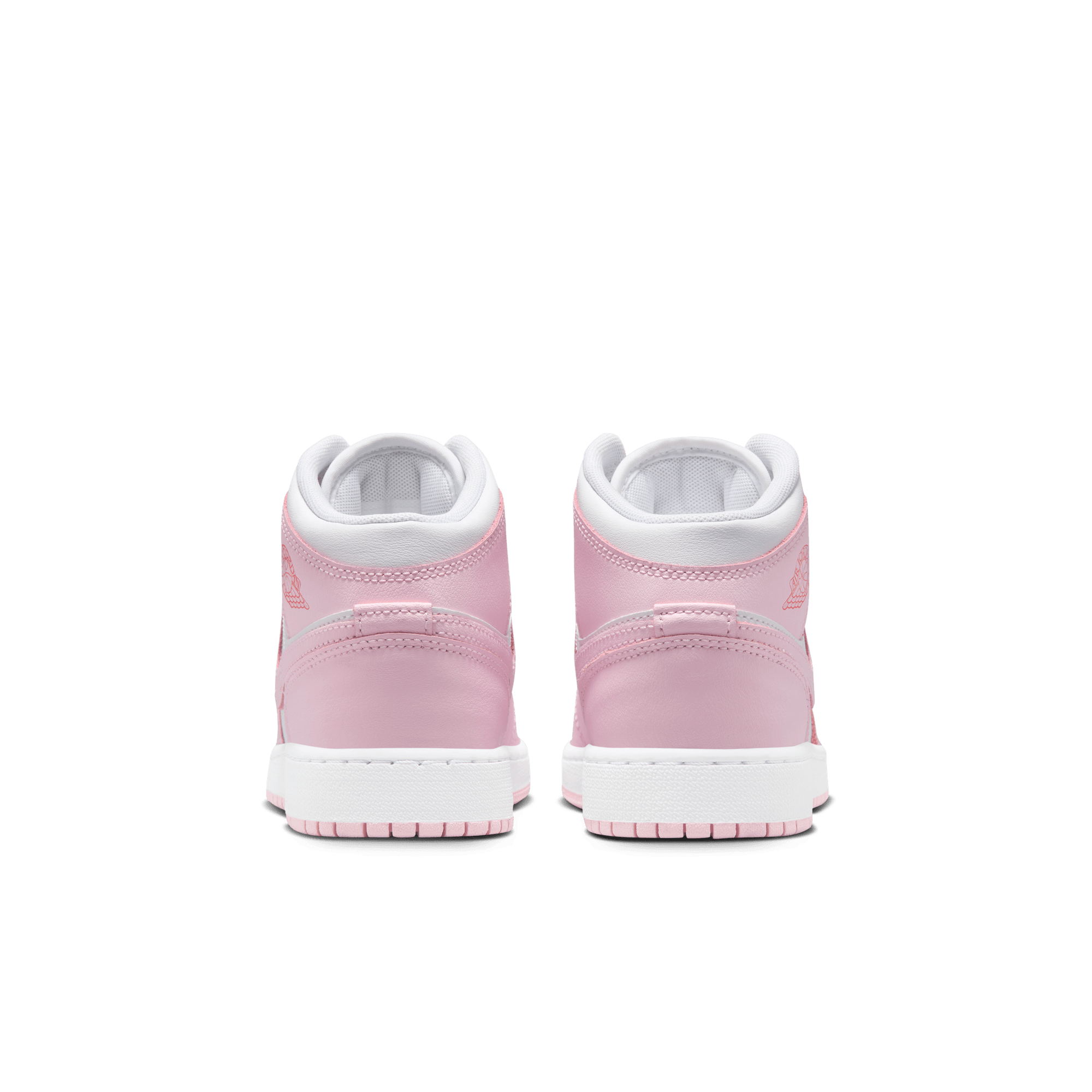 AIR JORDAN 1 MID (GS) Pink Foam/Fire Red - Women's Basketball Shoes for Running, Gym & Streetwear Fashion