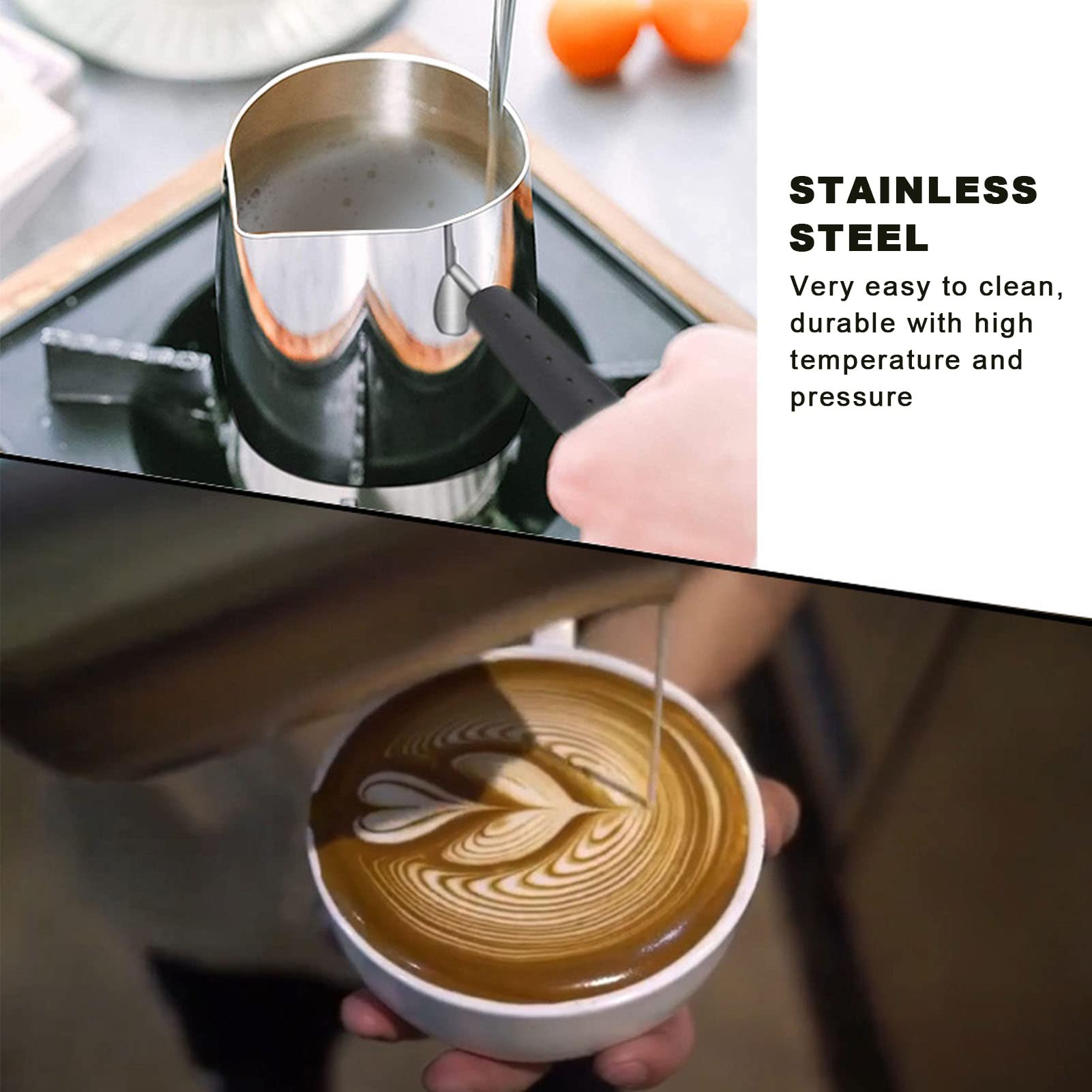 Premium 900ml Stainless Steel Turkish Coffee Pot with Spout - Milk Warmer, Butter Melting Pot & Small Sauce Pan for Home, Coffee Shops & Turkish Brewing - Perfect for Stovetop & Camping Use