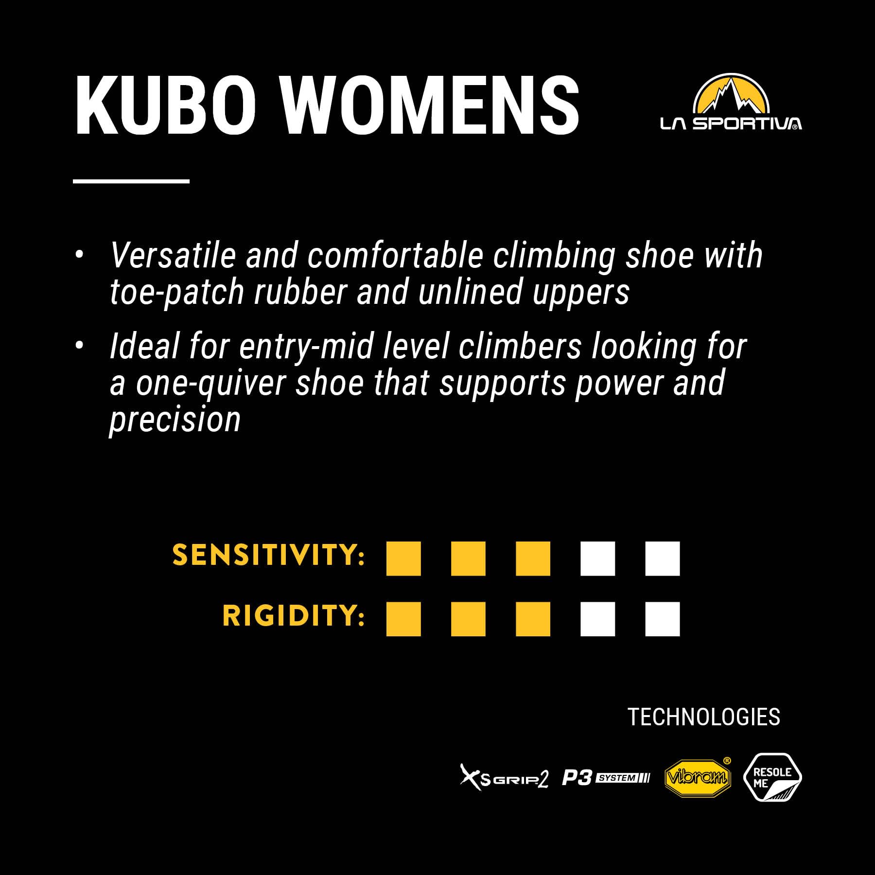 La Sportiva Women's Kubo Rock Climbing Shoes - Lightweight & Comfortable for Indoor & Outdoor Climbing, Bouldering & Gym Training