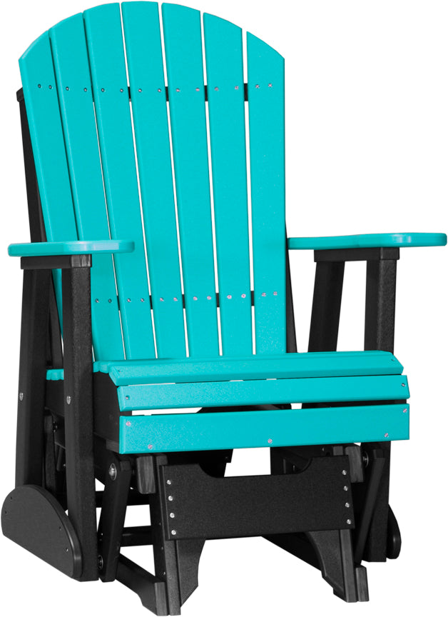 LuxCraft 2-Foot Adirondack Glider Chair - Outdoor Patio Rocking Chair for Garden, Deck, Porch & Backyard Relaxation