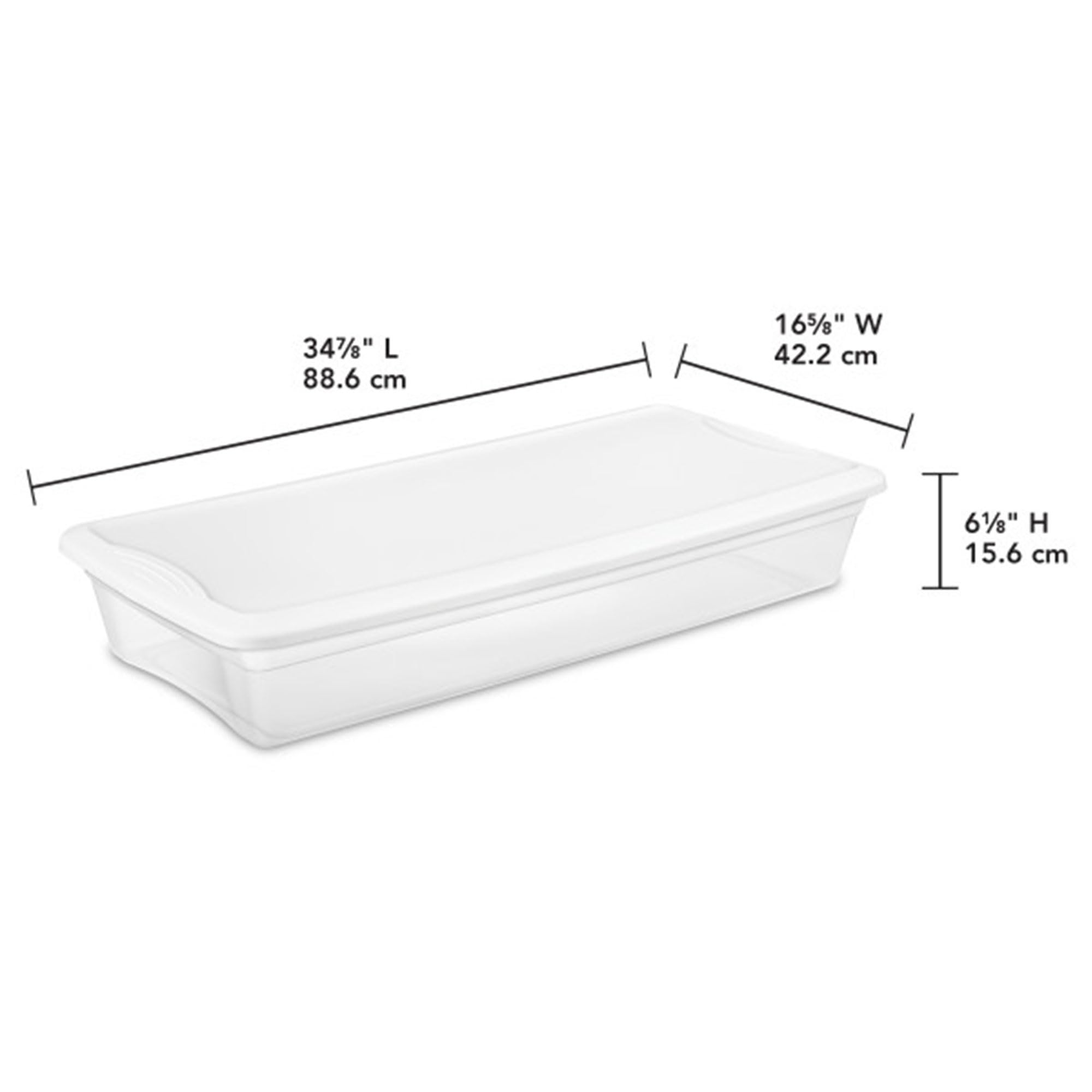 Sterilite 12-Pack Clear Plastic Under Bed Storage Boxes with Snap-On Lids - 41 Quart Stackable Bins for Clothes, Shoes & Seasonal Items - Perfect for Bedroom, Closet & Home Organization