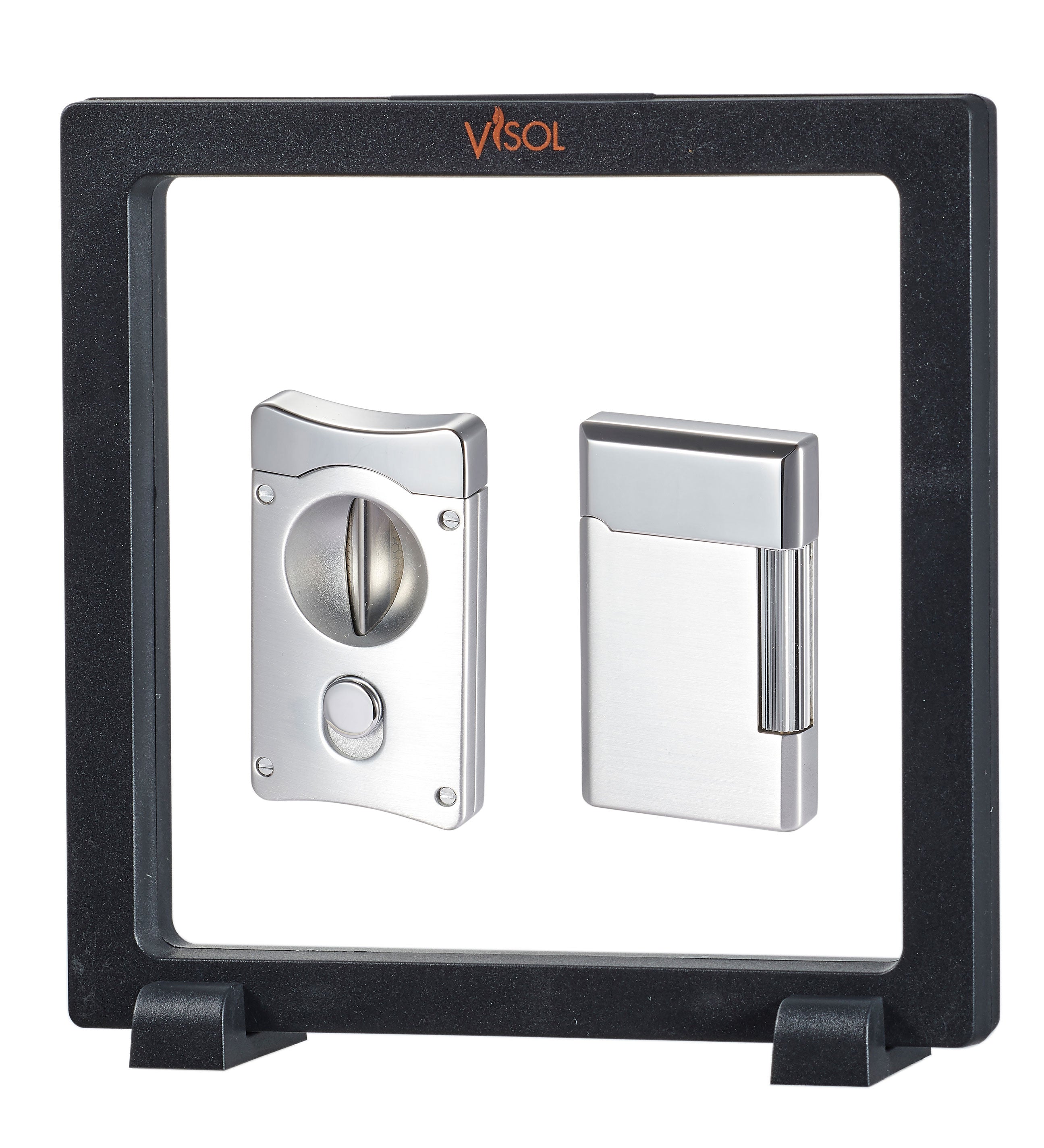 Visol Chrome Wedge V & Pyxis Floating Gift Set - Elegant Home Decor for Weddings, Anniversaries & Housewarming - Perfect for Gifting & Display