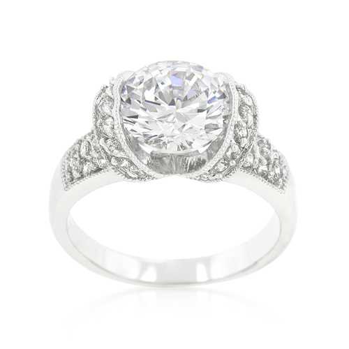 Stunning Tension Set Cubic Zirconia Engagement Ring - 1.5 Carat Solitaire Wedding Band for Women, Perfect for Proposals & Anniversaries