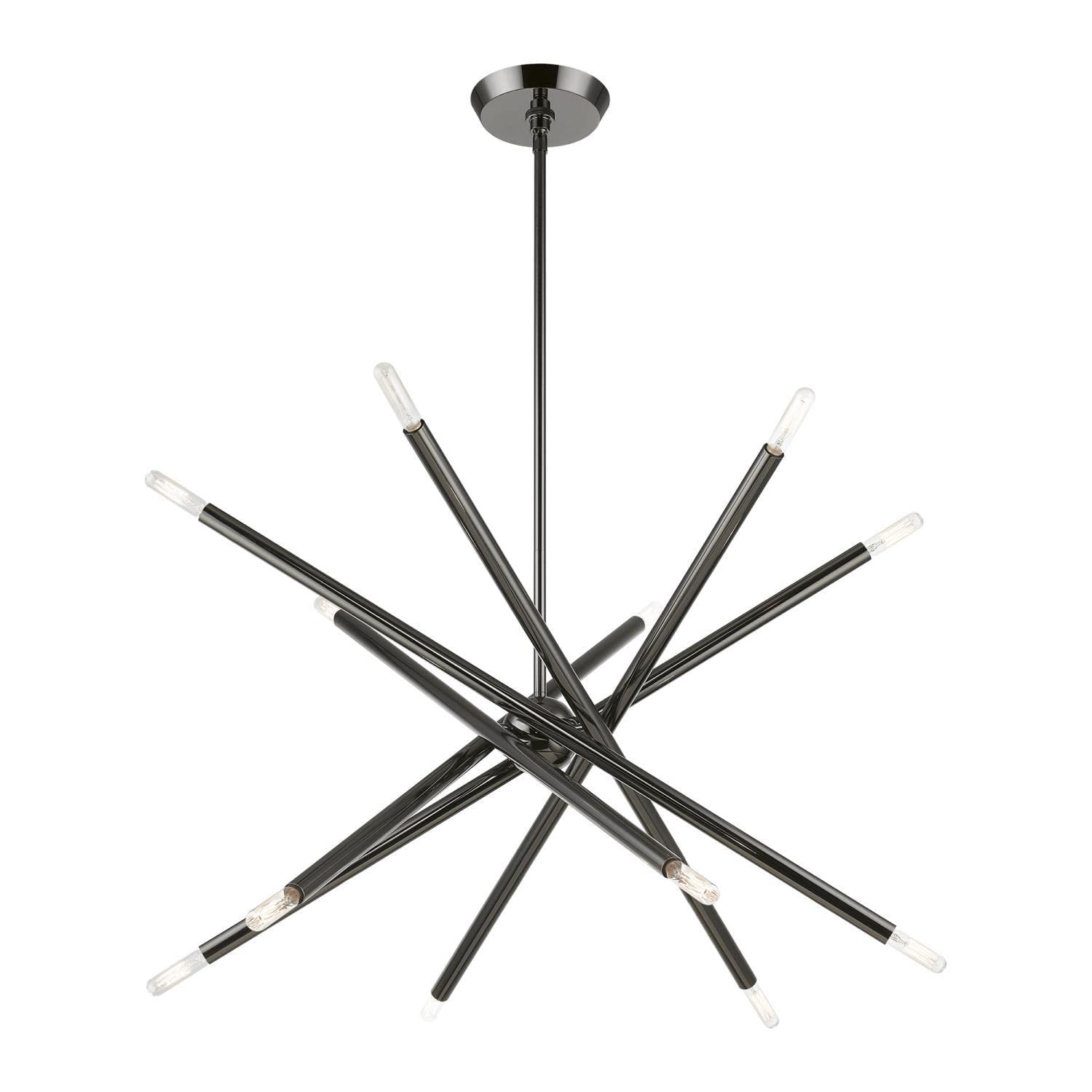 Livex Lighting 46776-46 Soho Black Chrome Chandelier - Elegant Ceiling Light Fixture for Dining Room, Living Room & Bedroom