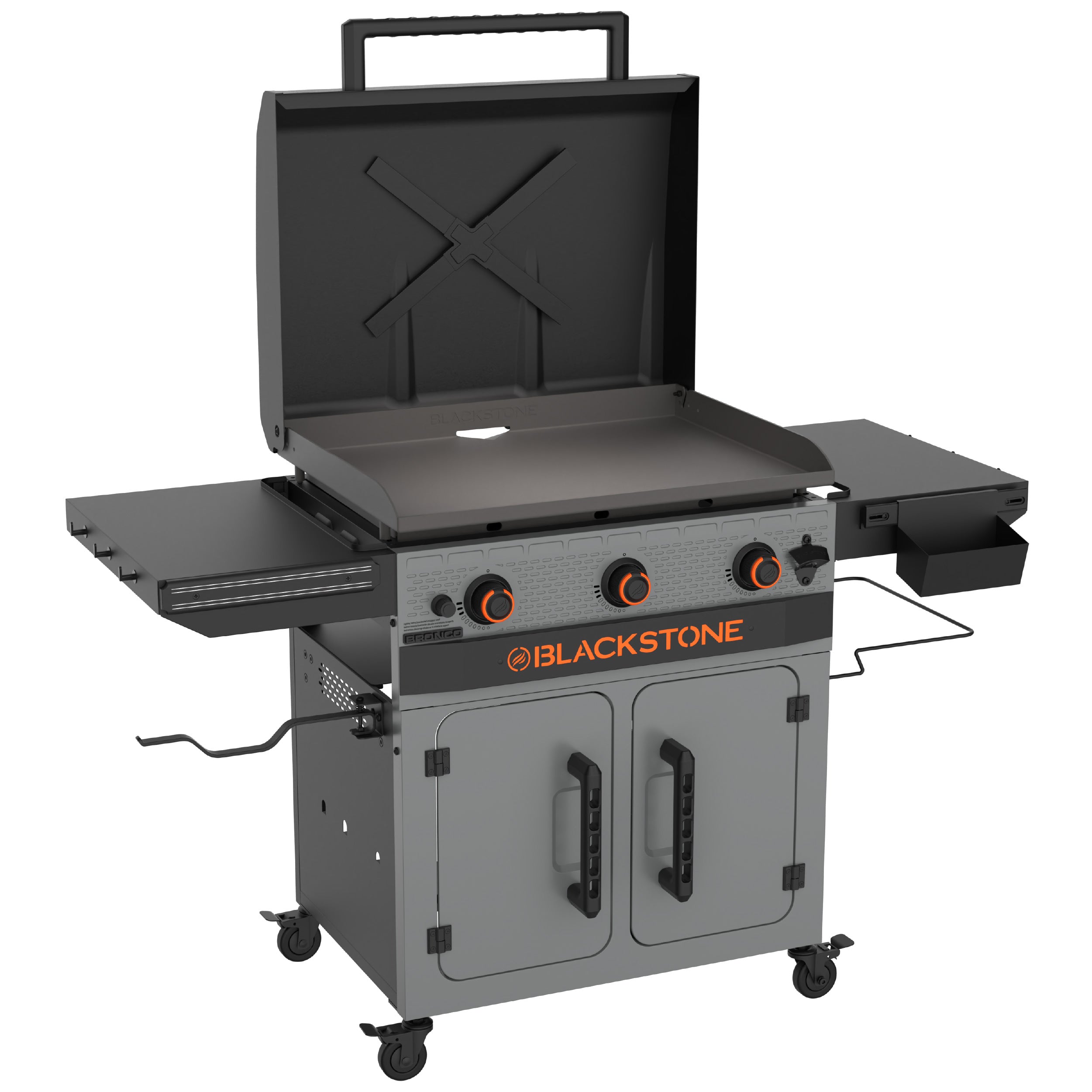 Bronco 28 XL Griddle with Cabinet - Heavy Duty Outdoor Flat Top Grill for Camping, Tailgating & Backyard BBQs - Stainless Steel Commercial Griddle with Storage