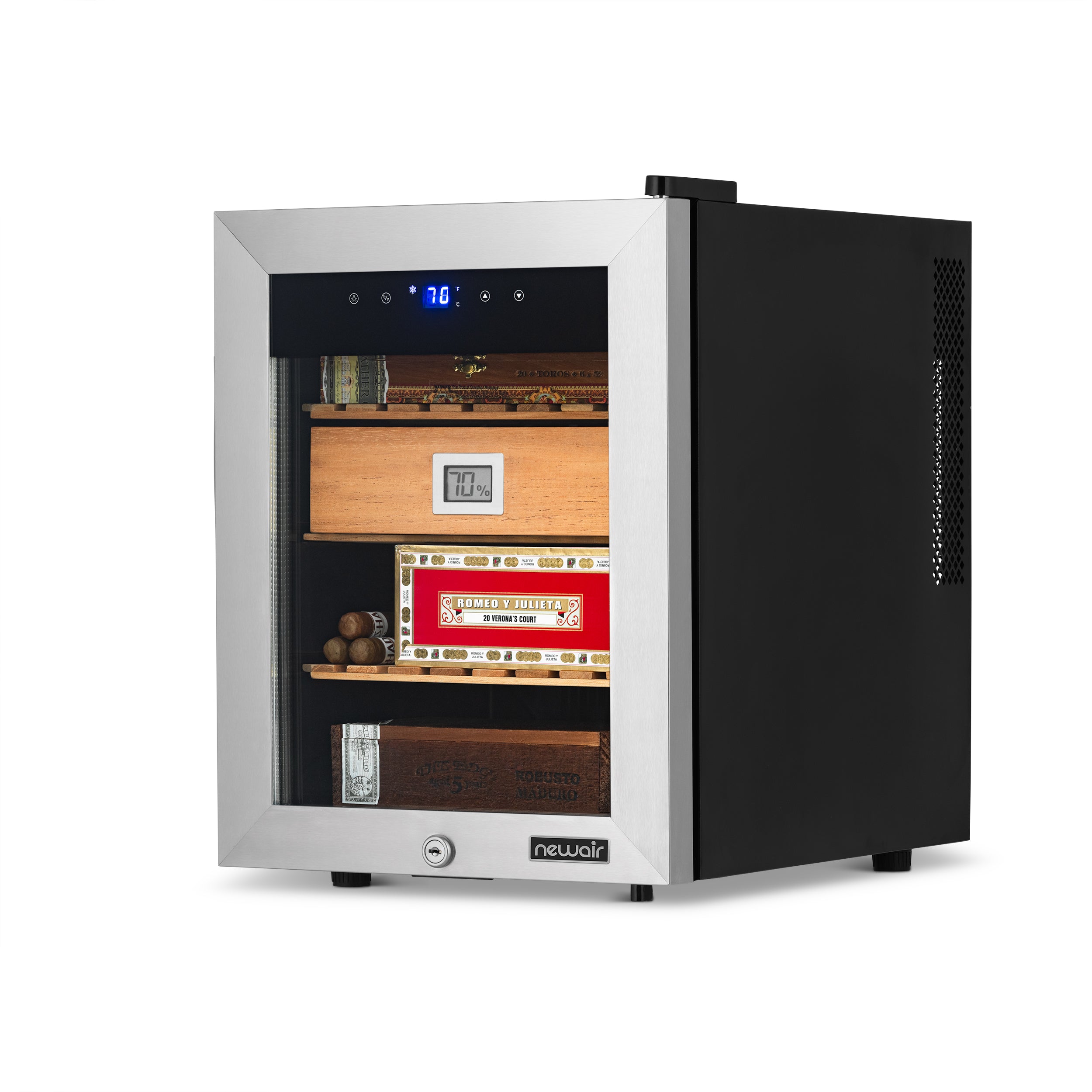 Newair® Electric Cigar Humidor with Opti Temp™ Technology - 250 Cigar Capacity | Perfect for Home, Office & Cigar Lounge Storage