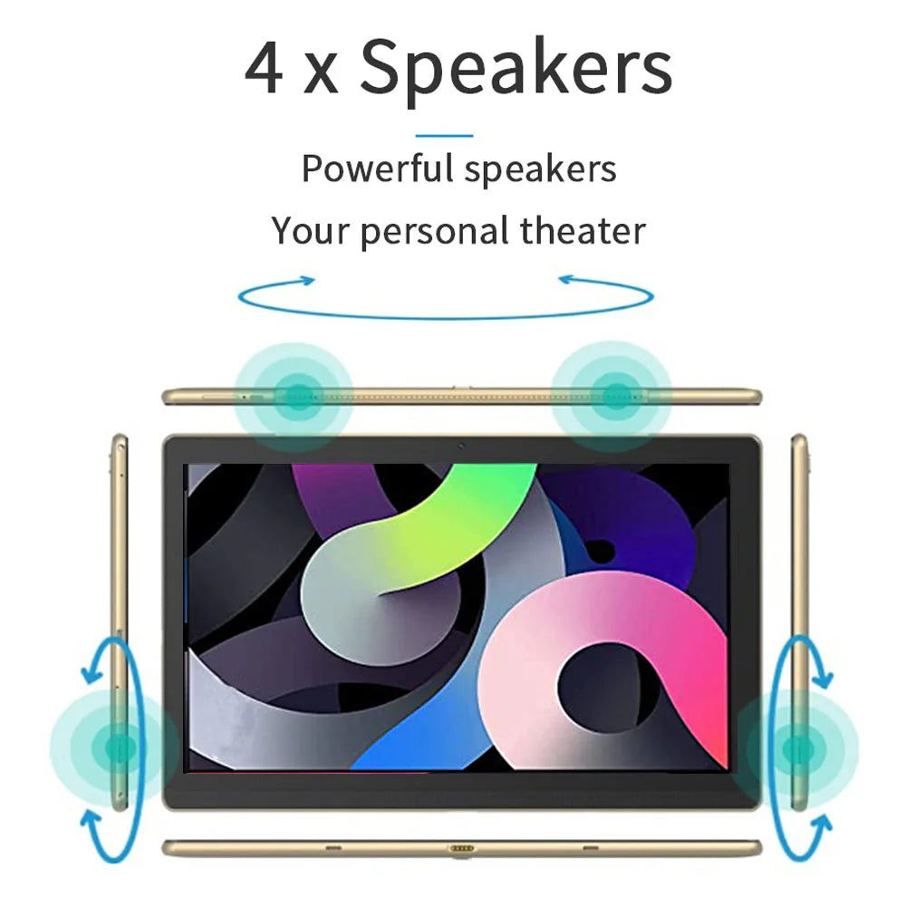 Q14 Tablet Computer - 10.1 Inch Android Tablet with 32GB Storage, Dual Camera, WiFi, Bluetooth - Perfect for Work, Study, and Entertainment at Home or On the Go
