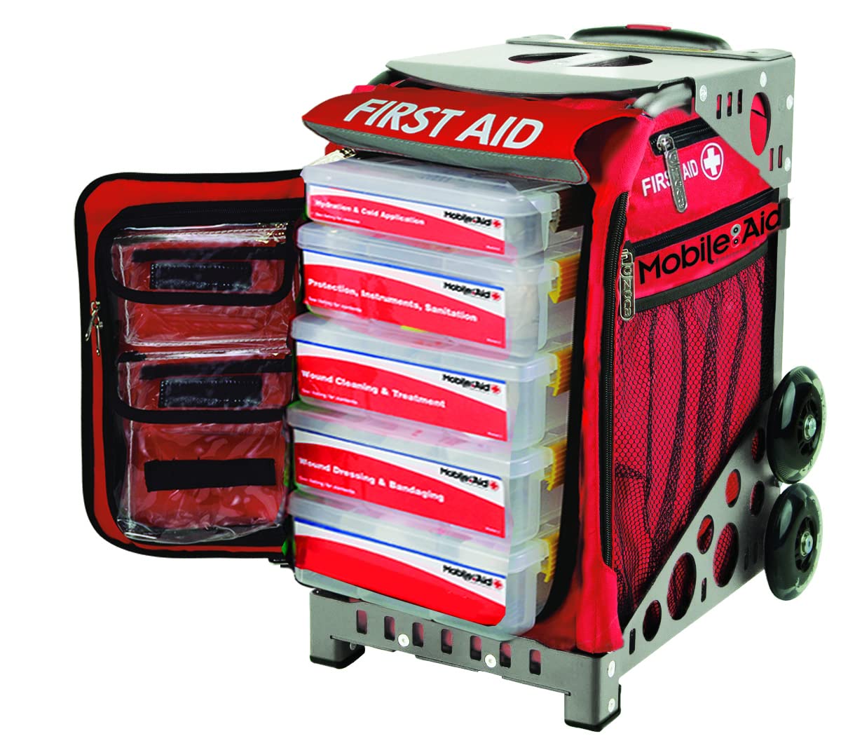 Essentials Easy-ROLL Modular First Aid Cart - Portable Medical Supply Organizer for Hospitals, Clinics & Emergency Preparedness | Ideal for Workplace Safety & Disaster Kits