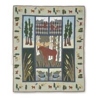 Patch Magic Majestic Moose Lap Quilt 50x60 Inches - Cozy Throw Blanket for Sofa, Bed & Kitchen Decor