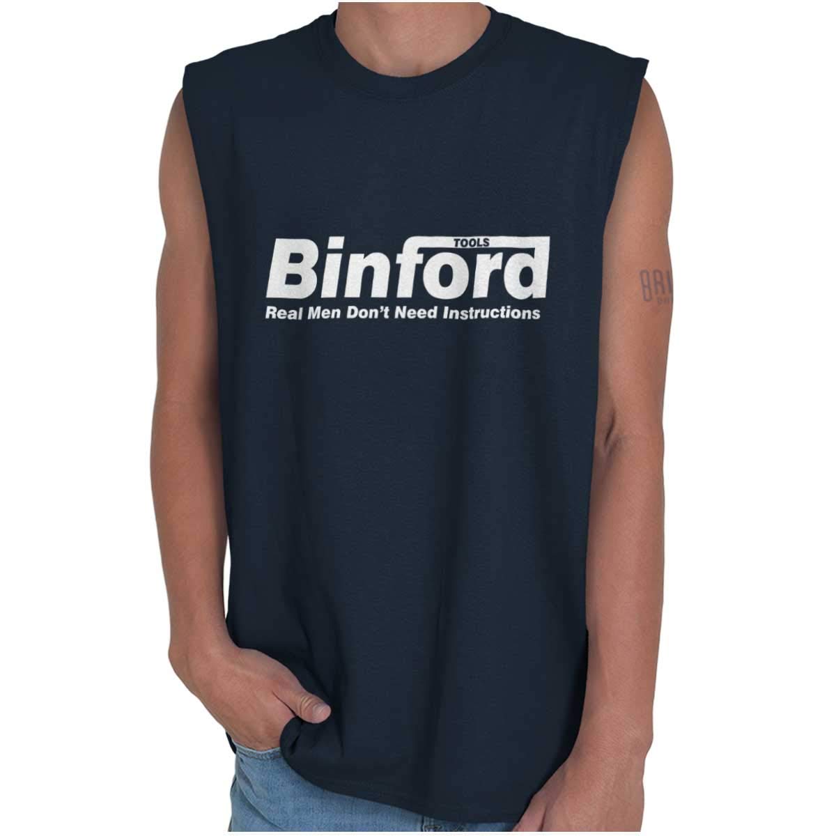Binford Tools Real Men No Instruction Needed Funny Graphic T-Shirt for Men & Women - Perfect for DIY Projects, Construction Work & Casual Wear