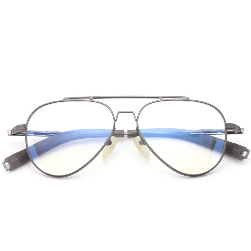 Stylish Unisex Full Rim Big Oval Double Bridge Titanium Eyeglasses 494108 - Lightweight & Durable Frames for Work, Reading, and Everyday Fashion