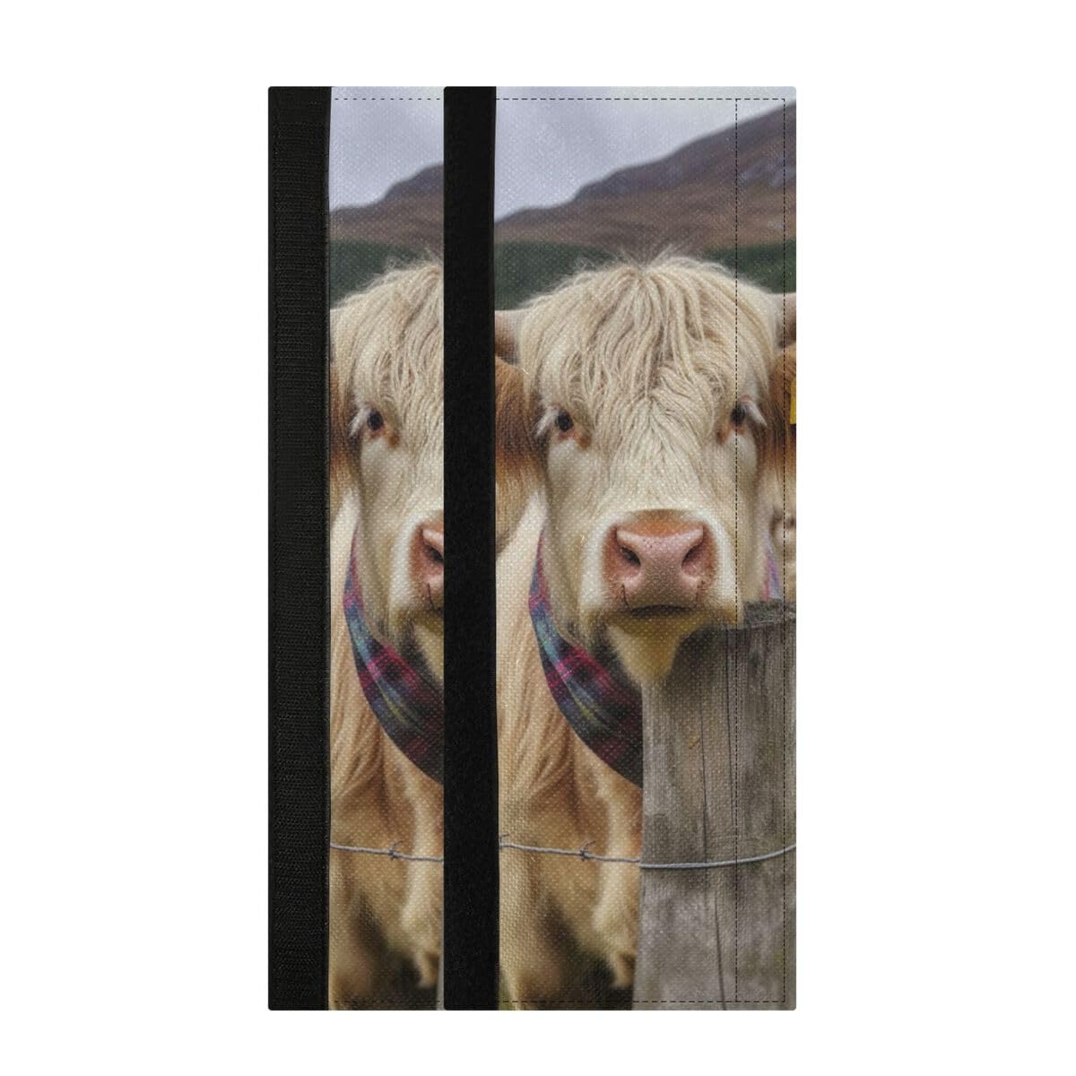 2Pcs Cute White Highland Cow Refrigerator Handle Covers - Non-Slip Kitchen Appliance Decor for Fridge, Oven, Dishwasher - Fingerprint Resistant & Child-Safe - Perfect for Farmhouse & Rustic Kitchen Decor