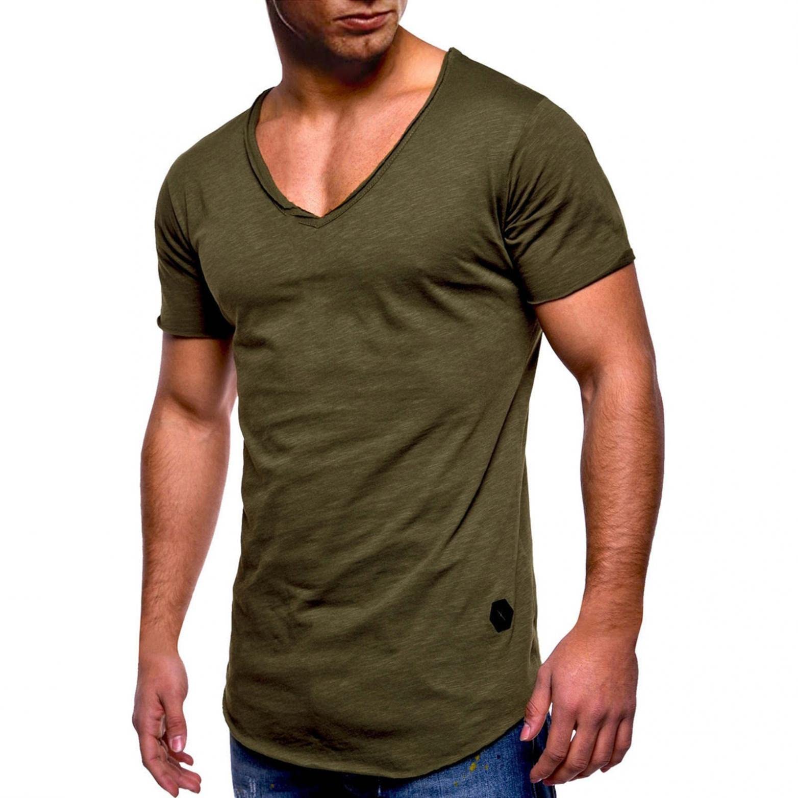 YOUSHI Men's Regular Fit Short Sleeve Muscle T-Shirts - Bodybuilding Gym & Workout Shirts - Athletic Fitness Apparel for Casual Wear & Street Fashion
