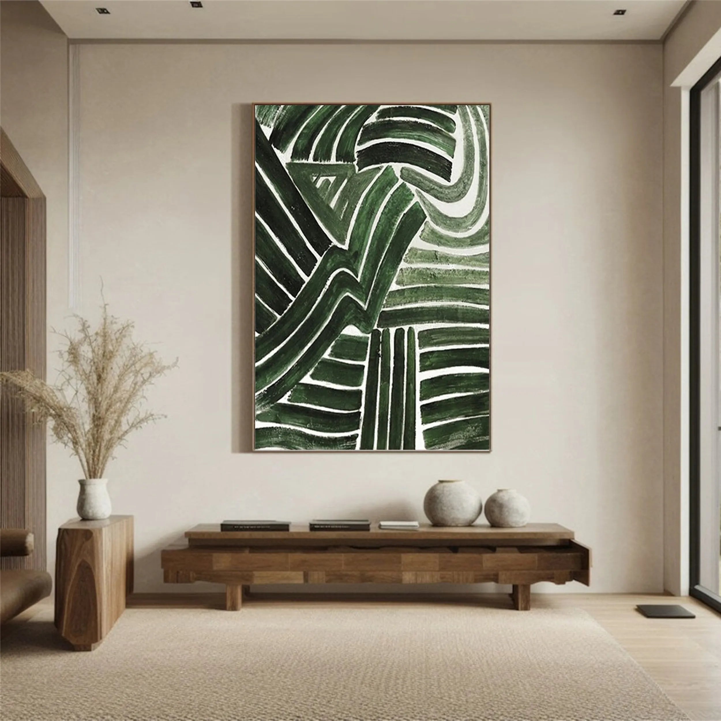 Blue & Green Abstract Wall Art Print #BG035 - Modern Home Decor for Living Room, Bedroom & Office