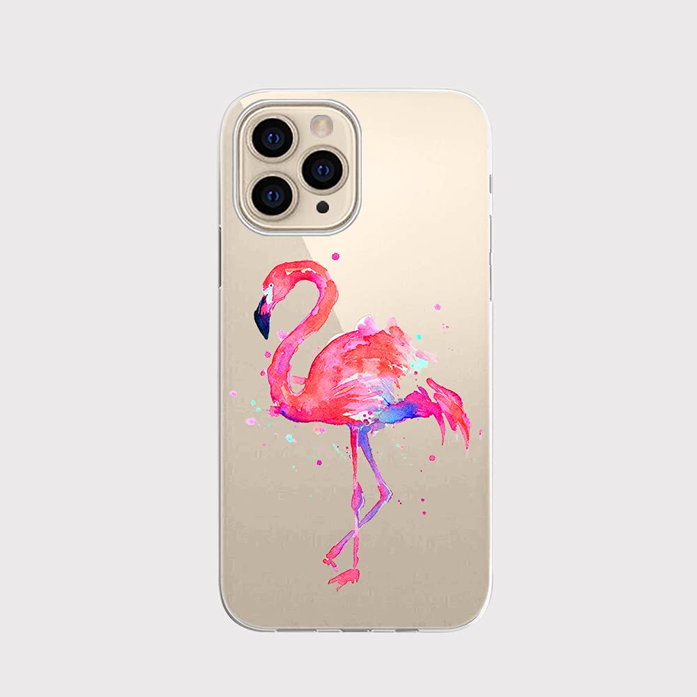 iPhone 13 Pro Max Case (6.7 Inch) - Cute Pink Flamingo Design TPU Protective Clear Cover for Women & Girls | Shockproof Slim Fit Case with Animal Pattern | Perfect for Everyday Use, Travel & Gift Giving