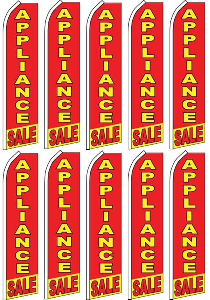 10 Pack Swooper Flutter Flags - Vibrant Red & Yellow Outdoor Decorative Windsocks for Garden, Patio, Pool Party & Sporting Events | Durable Nylon Material, Weather-Resistant Design