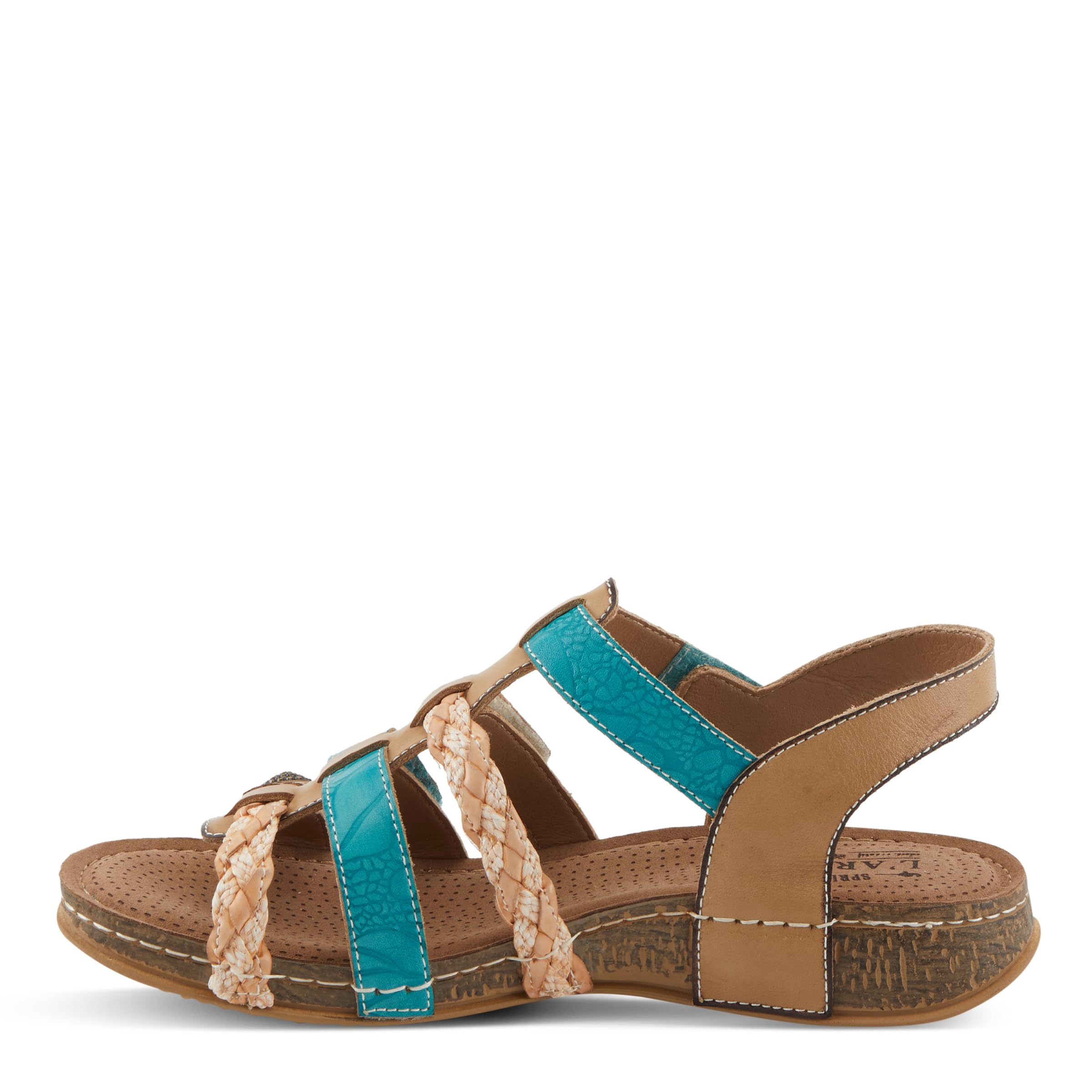 Spring Step L'Artiste Women's Delila Comfortable Leather Sandals with Cushioned Footbed - Perfect for Summer, Beach, and Casual Outings