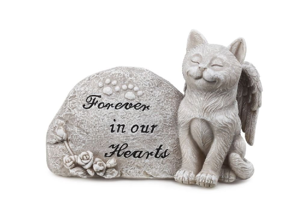 Napco Small Cat Memorial Stone - Personalized Pet Grave Marker for Cats, Engraved with Name & Date - Perfect for Backyard, Garden, or Pet Cemetery Memorial