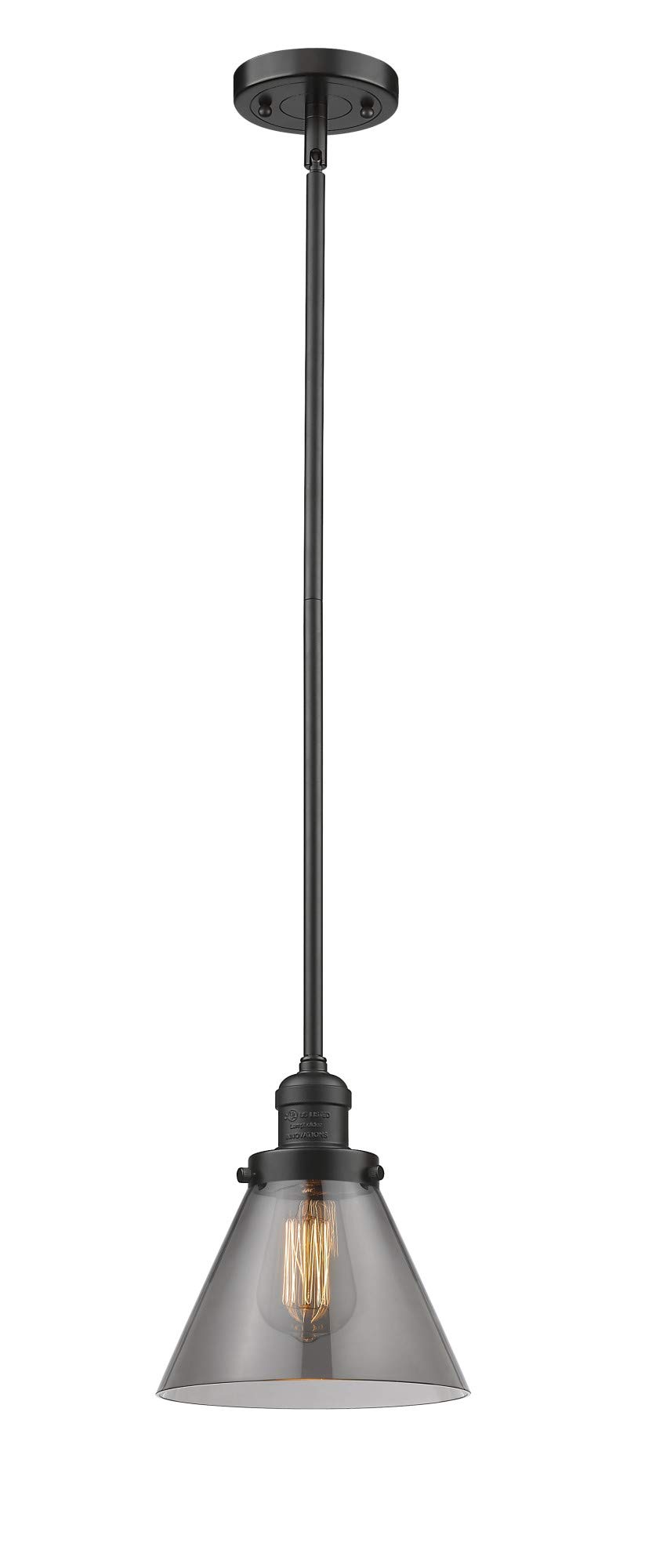 Innovations Lighting 201S-OB-G43 Mini Pendant Light Fixture - Oil Rubbed Bronze Finish, Single Bulb Hanging Light for Kitchen Island, Dining Room, or Entryway
