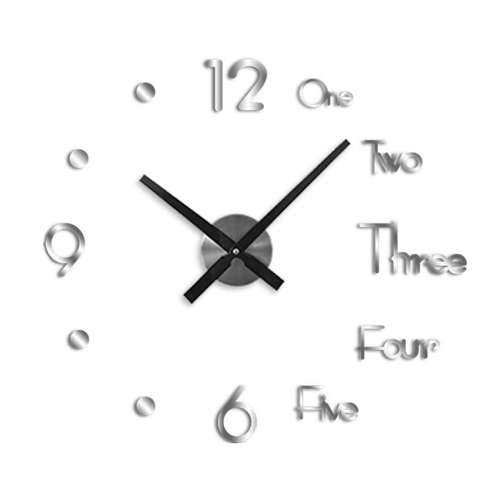 Modern DIY 3D Mirror Surface Wall Clock - Silent Frameless Decorative Clock for Home, Living Room, Bedroom & Office - Silver (Perfect for Home Decor, Gifts & Stylish Spaces)