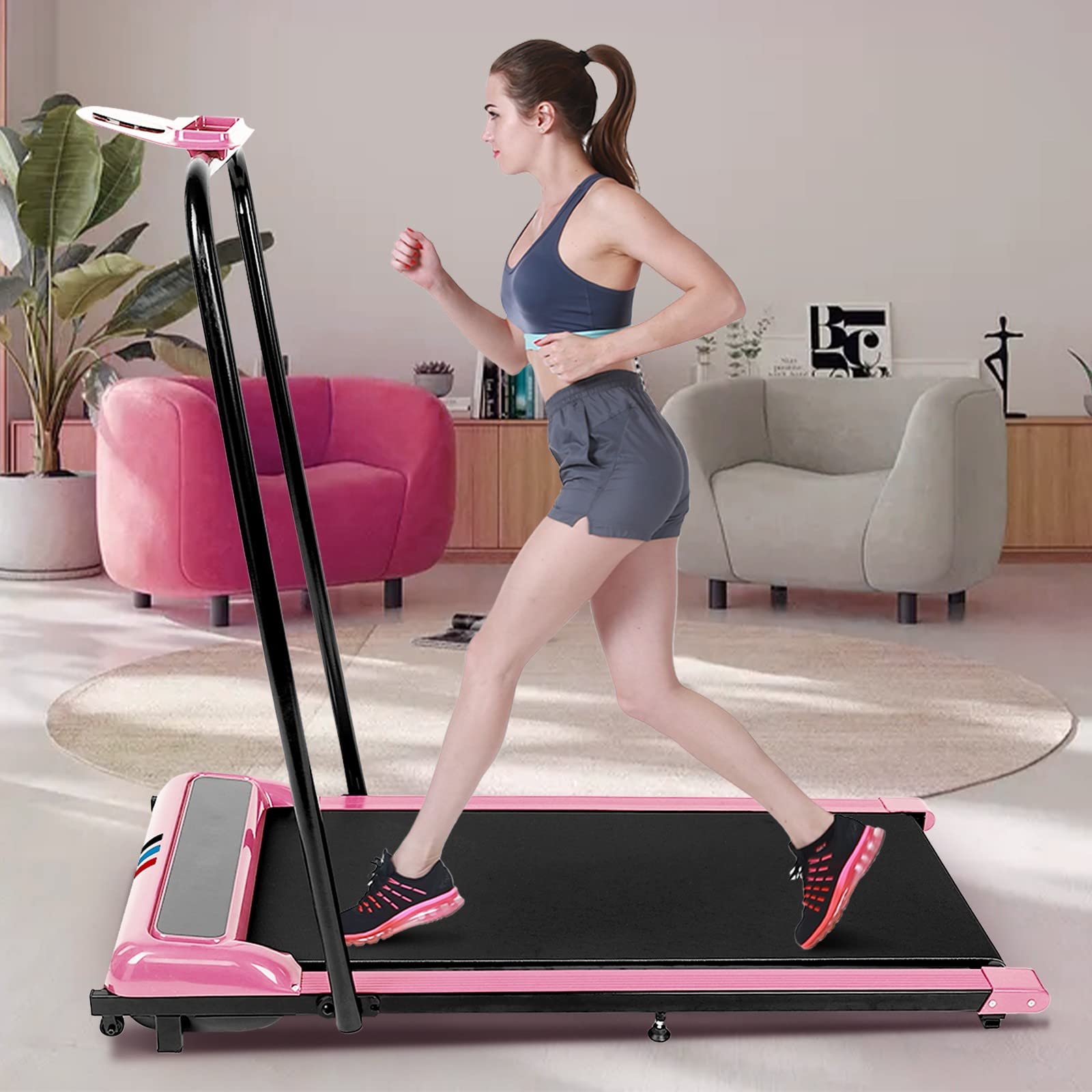 Foldable Treadmill for Home & Office - Compact Under Desk Electric Walking Jogging Machine with Remote Control & Bluetooth - Perfect for Small Spaces, Apartment Workouts & Home Gym Fitness