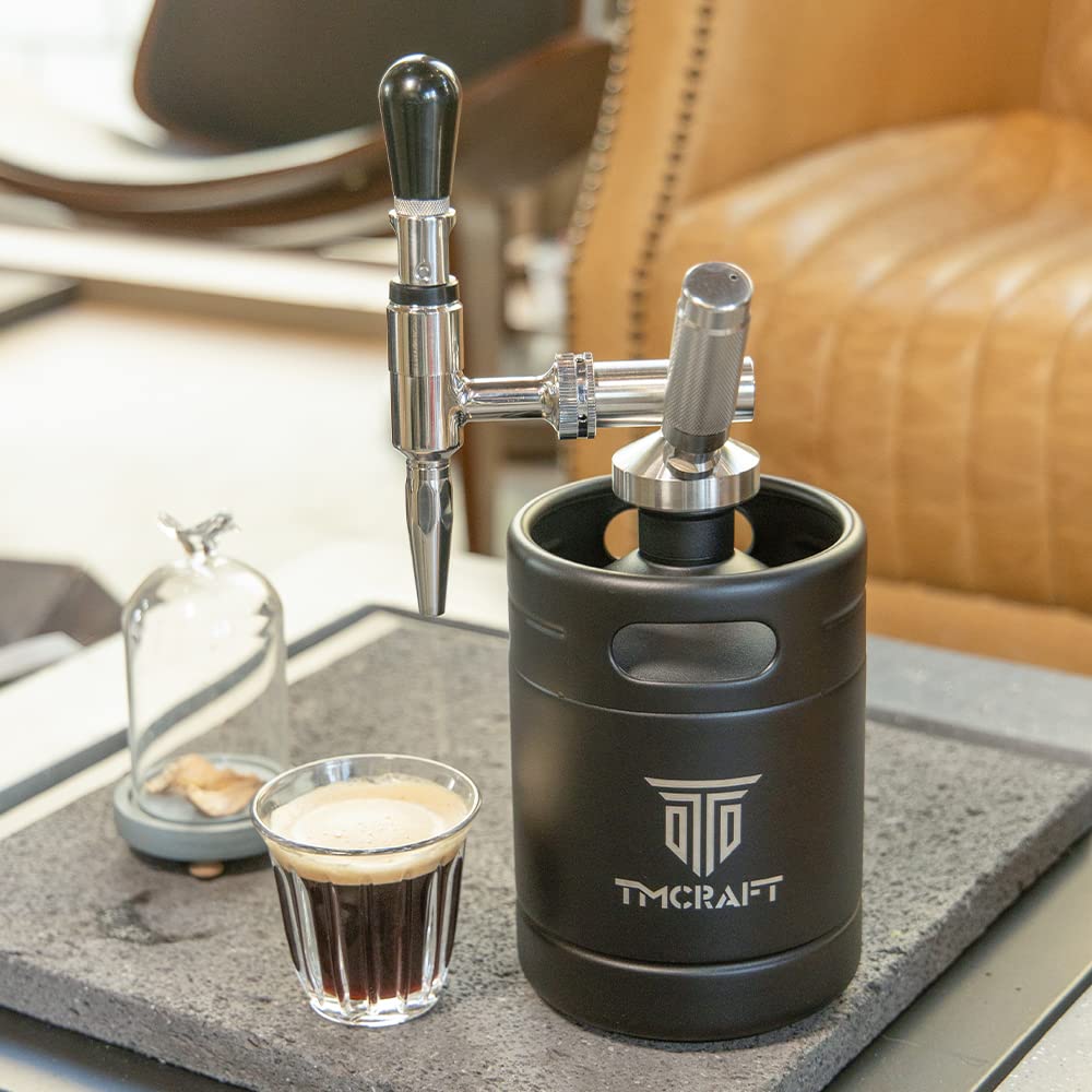 TMCRAFT 64oz Nitro Cold Brew Coffee Maker with Stainless Steel Stout Creamer Faucet & Pressure Valve - Home Brew Coffee Keg System for Barista-Grade Nitro Coffee at Home, Office or Cafe