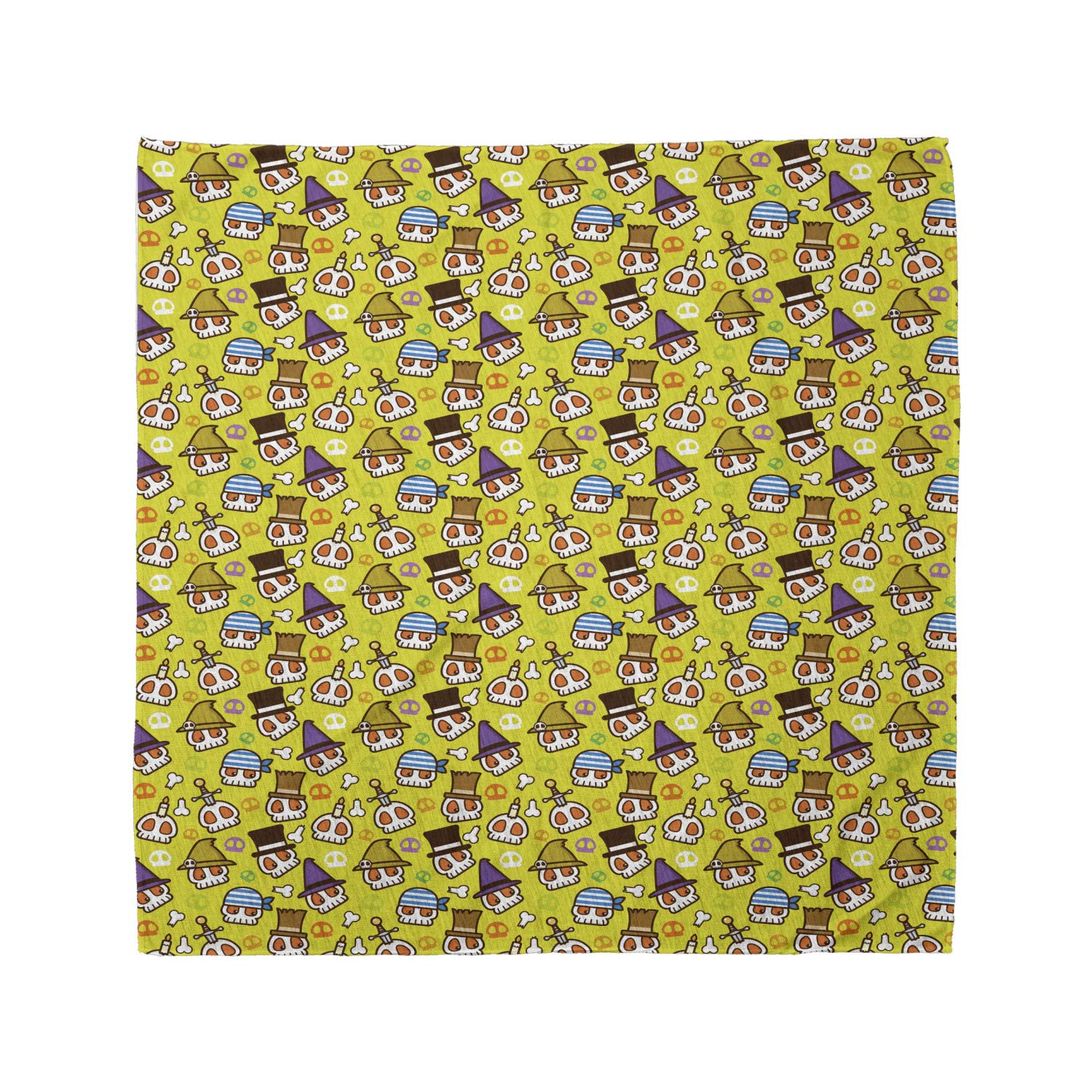 Lunarable Skull Print Bandana Scarf - Pirate Style Cotton Headwear for Men & Women - Multicolor Fashion Accessory for Halloween, Cosplay, Motorcycle Riding and Outdoor Activities