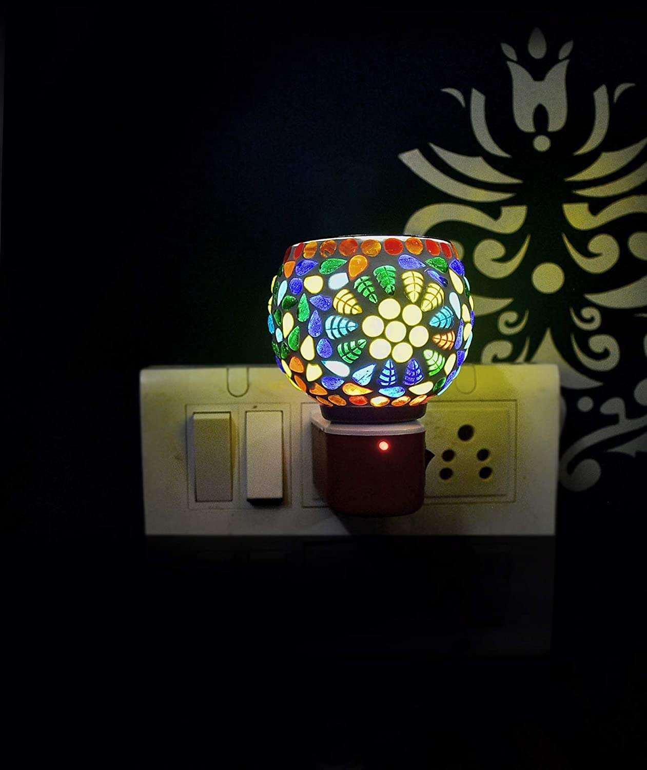 Premium Kapur Dani Electrical Camphor Diffuser - Glass Aroma Oil Burner with On/Off Switch for Essential Oils & Incense (Perfect for Yoga, Meditation & Home Fragrance)