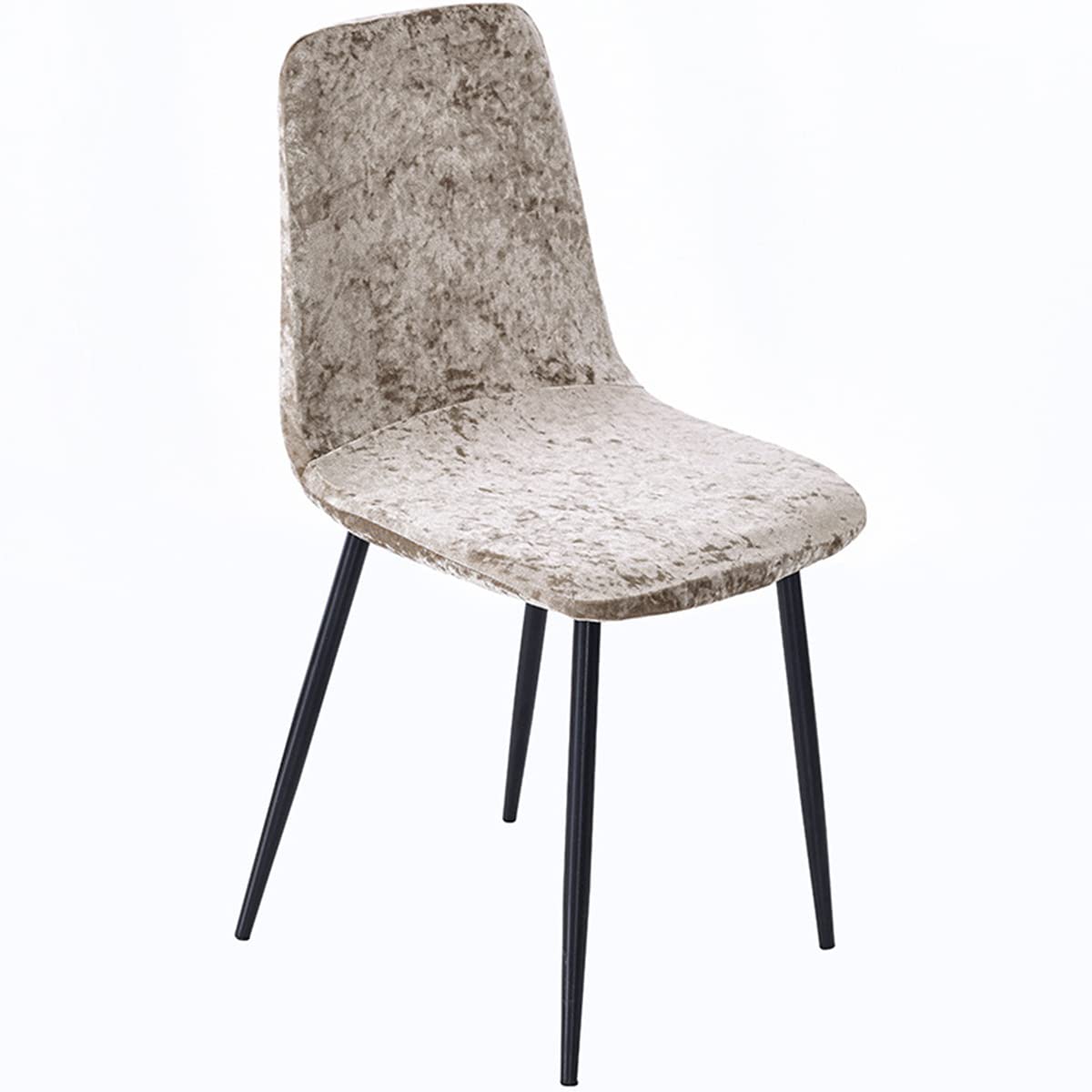 Velvet Stretch Dining Chair Covers Set of 2 - Washable Armless Slipcovers for Kitchen & Side Chairs | Soft Seat Protectors in Camel Color | Perfect for Dining Room, Lounge & Home Decor