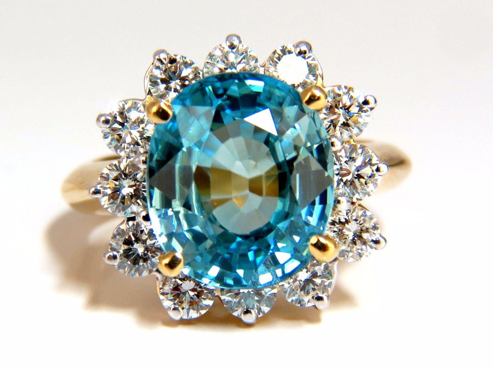 10.05ct Natural Blue Zircon Diamond Ring in 14kt Gold - Freedom Indigo Collection | Perfect for Engagement, Anniversary & Special Occasions