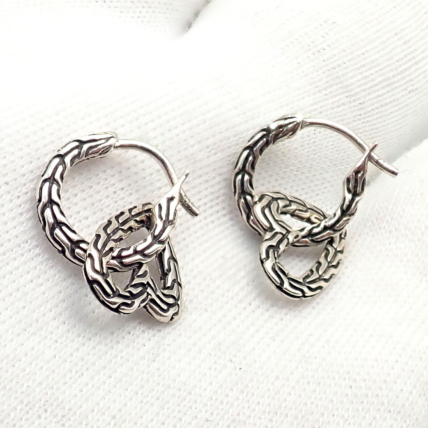Authentic John Hardy JH Sterling Silver Manah Heart Earrings for Women - Elegant Jewelry Gift for Valentine's Day, Anniversary & Special Occasions