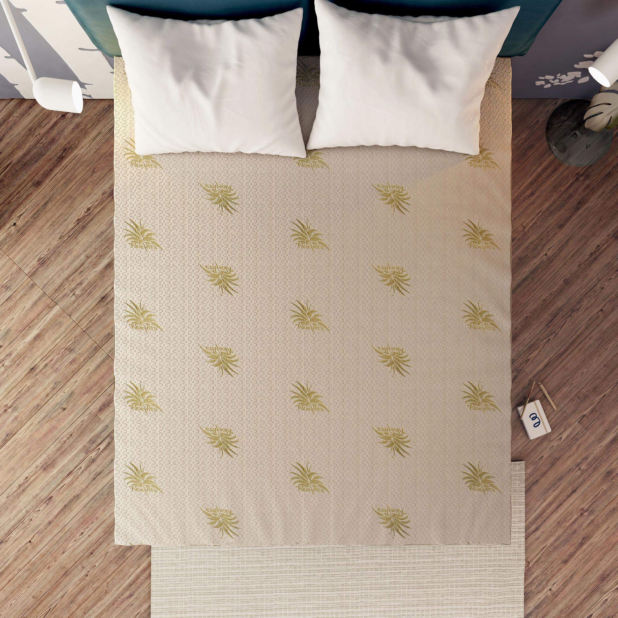 Baldiflex Emporio Topper - 8cm Thick Viscoelastic Memory Foam Mattress Topper, Square & Half Size (120x190cm), Fresh Wave Technology, Removable Aloe Vera Cover, Breathable & Ergonomic, Anti-Dust Mite - Perfect for Back Pain Relief & Enhanced Sleep Comfort
