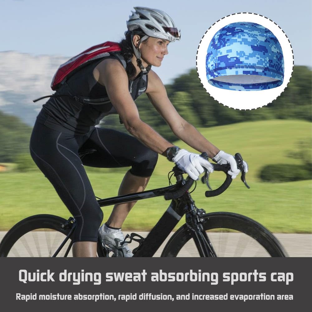 12 Pack Cooling Skull Caps for Men & Women - Breathable Sweat Wicking Beanie for Cycling, Running, Sports - Helmet Liner & Head Wrap for Workouts, Outdoor Activities & Hot Weather Protection