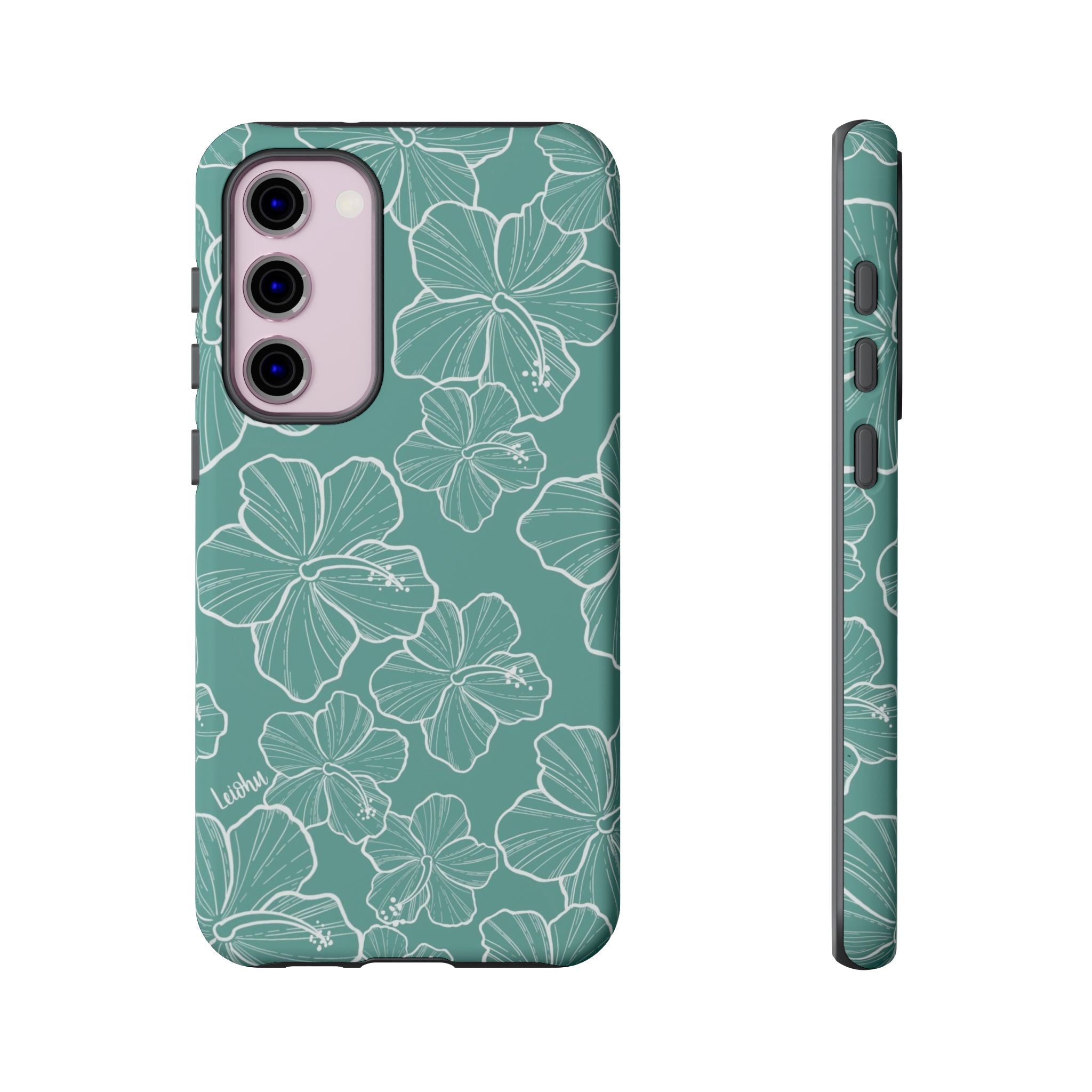 Premium Hibiscus Teal Samsung Galaxy Phone Case - Durable & Stylish Protection for Everyday Use, Work & Travel
