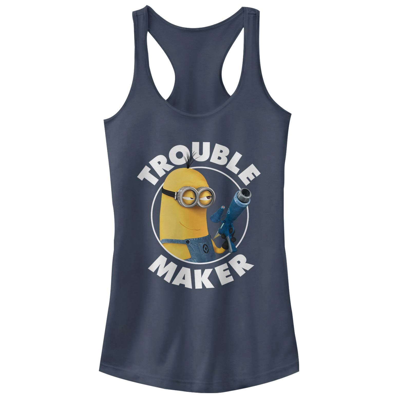 Junior's Despicable Me Minion Trouble Maker Racerback Tank Top for Kids - Fun Graphic Tee for Birthday Parties, Halloween Costumes & Casual Wear