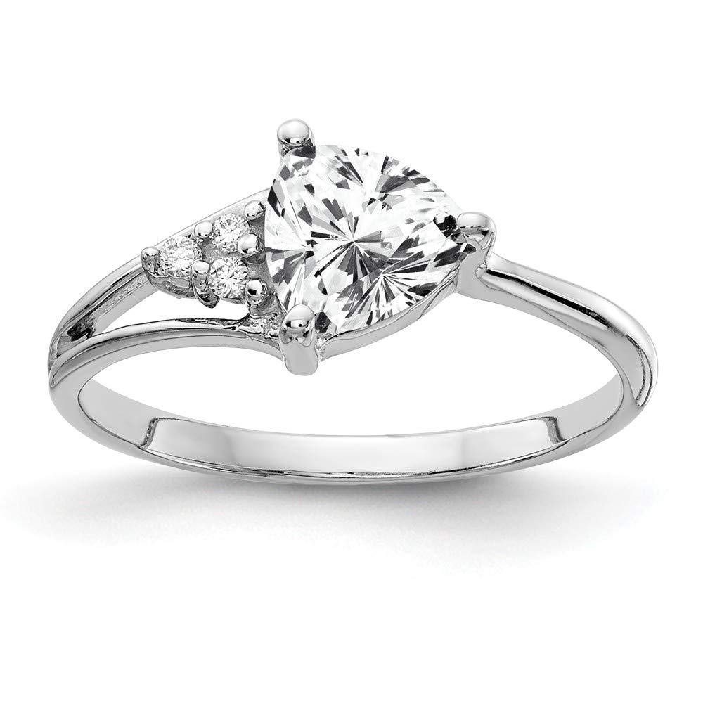 14K White Gold 6mm Cubic Zirconia Diamond Anniversary Ring - Elegant Wedding Band for Women, Perfect for Anniversaries, Engagements & Special Occasions