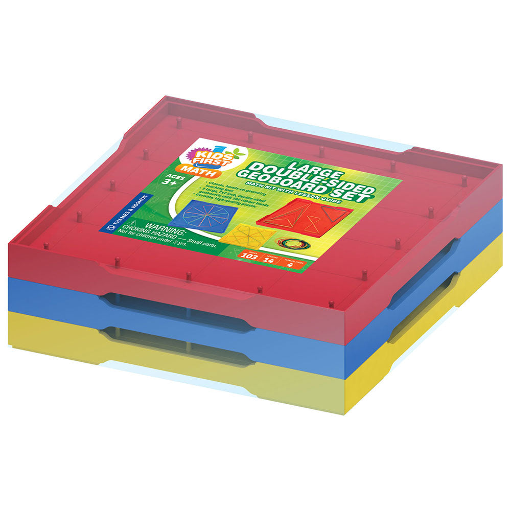 Kids First Math: Large Double Sided Geoboard Set for Geometry Learning | STEM Educational Toy for Classroom & Homeschool Activities | Perfect for Preschool & Elementary School Students