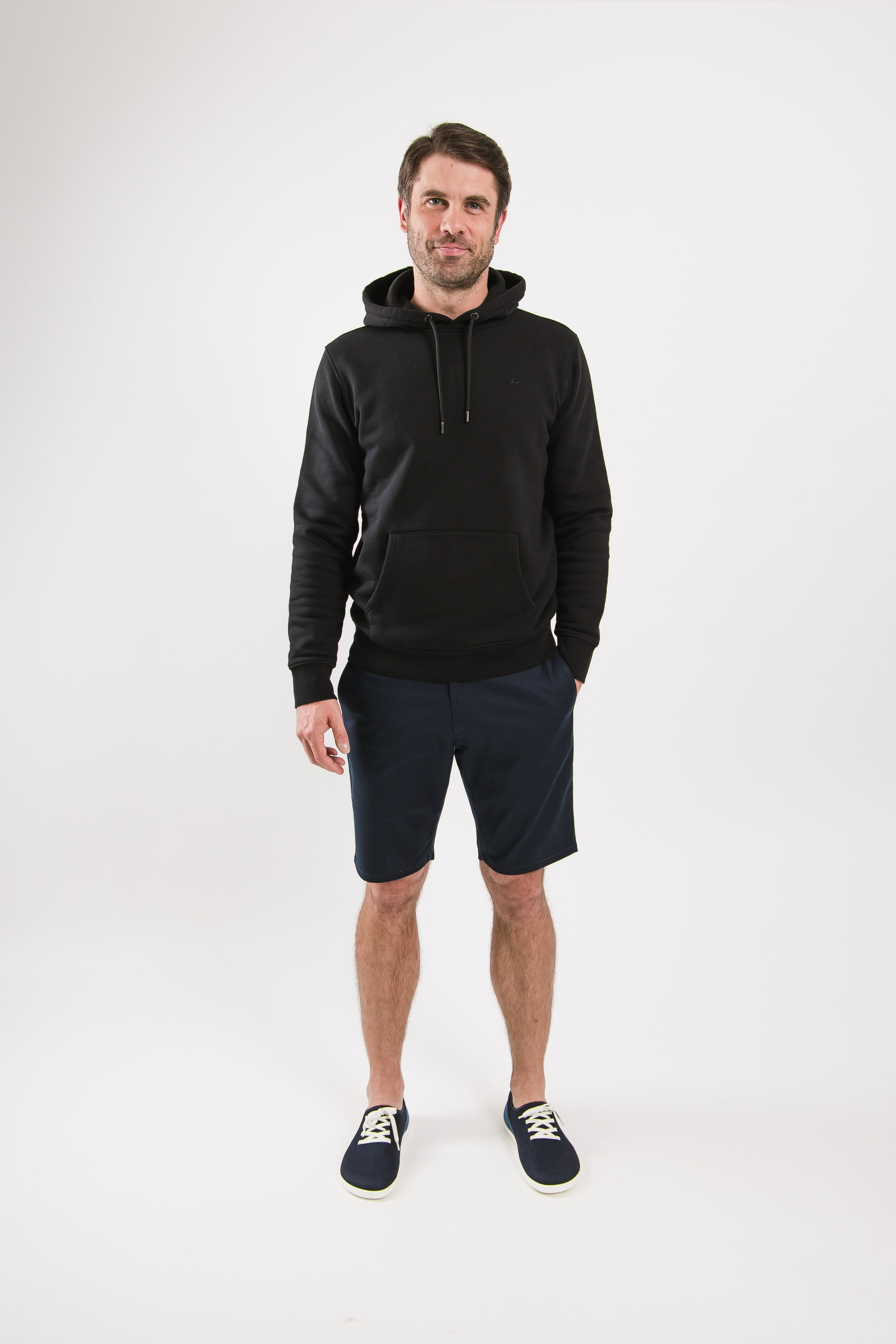 Men's Black Hoodie - Be Lenka Essentials | Comfortable & Stylish Pullover for Casual Wear & Outdoor Activities