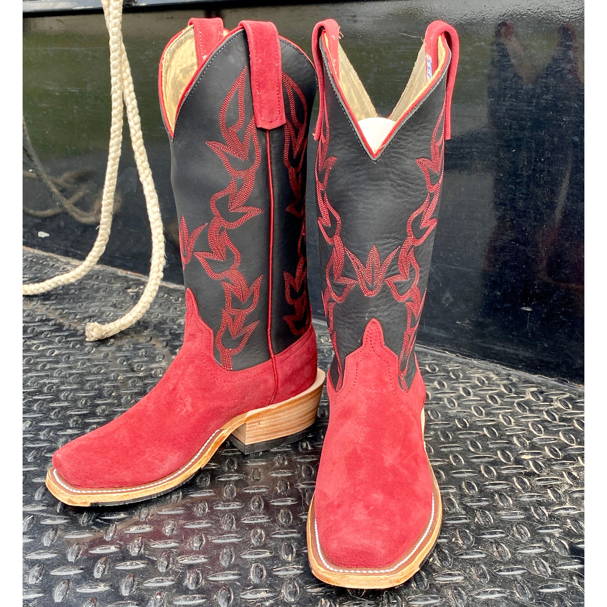 Anderson Bean Men's Firebird Suede Boots - Western Cowboy Boots for Men, Genuine Suede Leather, Comfortable & Durable - Perfect for Rodeo, Country Music Festivals & Casual Wear