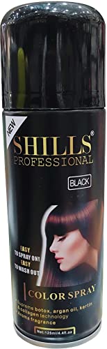 SHILLS Professional Temporary Hair Color Spray - Silver Black (125ml) for Quick & Easy Hair Styling - Perfect for Parties, Halloween, Cosplay & Special Events