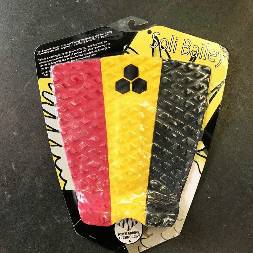 Channel Islands Soli Traction Deck Pads - Non-Slip Surfboard Traction for Enhanced Grip (Yellow/Red/Black) - Perfect for Surfing, Paddleboarding & Water Sports