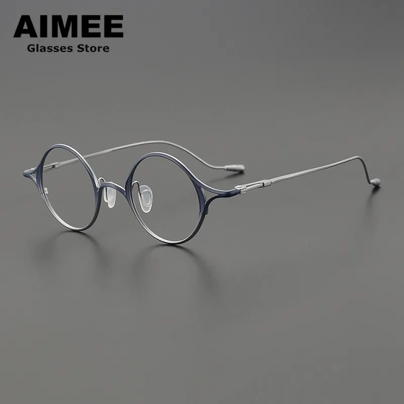 Aimee Unisex Full Rim Round Oval Titanium Eyeglasses 2353 - Lightweight Durable Frame for Men & Women - Perfect for Reading, Working & Daily Wear