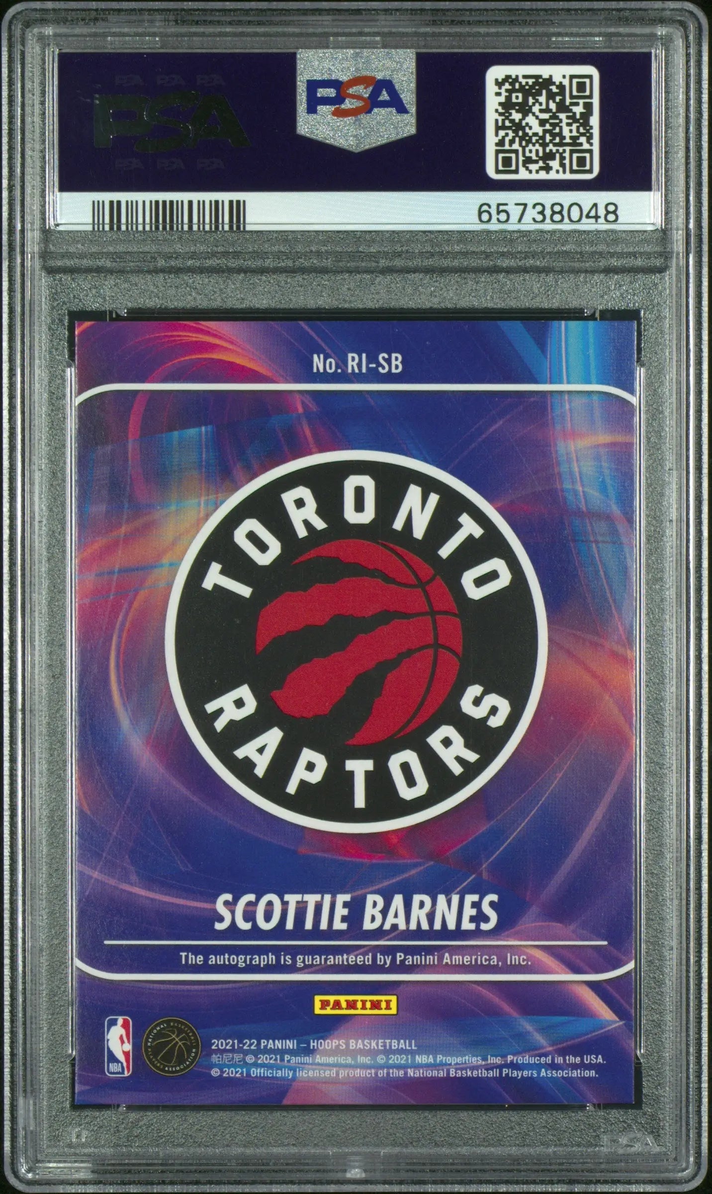 2021 Panini NBA Hoops Rookie Ink Scottie Barnes PSA 9 #RI SB Basketball Card - Perfect for Collectors, Investors & Sports Memorabilia Enthusiasts