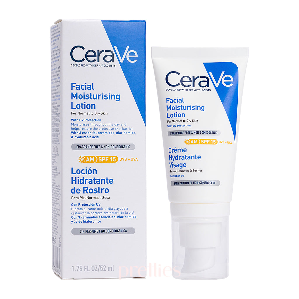 CeraVe Facial Moisturizing Lotion SPF 15 | 1.7 oz | Daily Moisturizer for Dry Skin | Fragrance-Free & Non-Comedogenic | Day & Night Use for Face & Neck