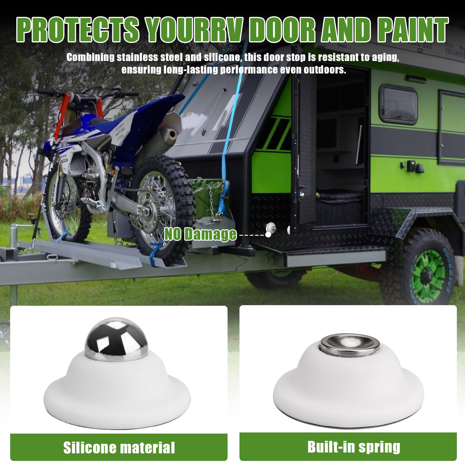Magnetic RV Door Holder - Heavy Duty Baggage Door Catch Latch for Camper, Trailer, Motorhome & Boat Storage Compartments (2 Pack, White) | Secure Cargo Doors During Travel & Camping