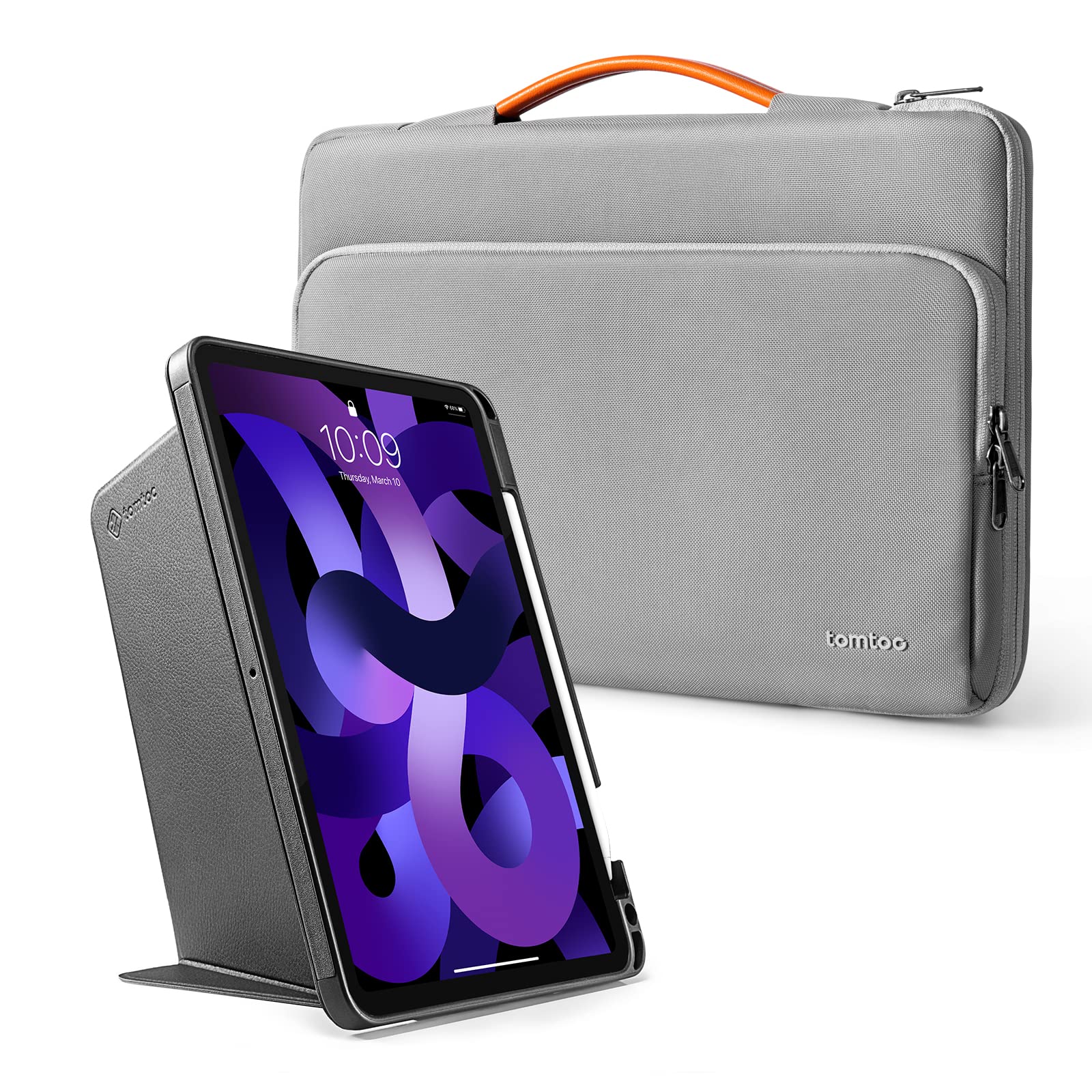 tomtoc 360 Protective Laptop Sleeve for 13-inch MacBook Air/Pro & Vertical Case for 10.9-inch iPad Air 5th/4th Generation - Durable Water-Resistant Travel Bag for Work, School & Business Commute