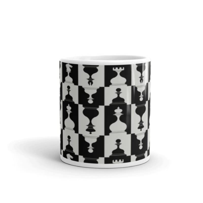 RISH Ceramic Coffee & Tea Mug 350ml with Chess Design - Perfect for Office, Home, or Gifts - Elegant Chess Name Printed Cup for Hot & Cold Beverages