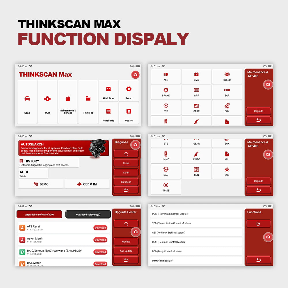 ThinkScan MAX OBD2 Scanner - Full System Car Diagnostic Tool for All Vehicles with 28 Maintenance Functions | 30% OFF | Perfect for DIY Auto Repairs & Professional Mechanics