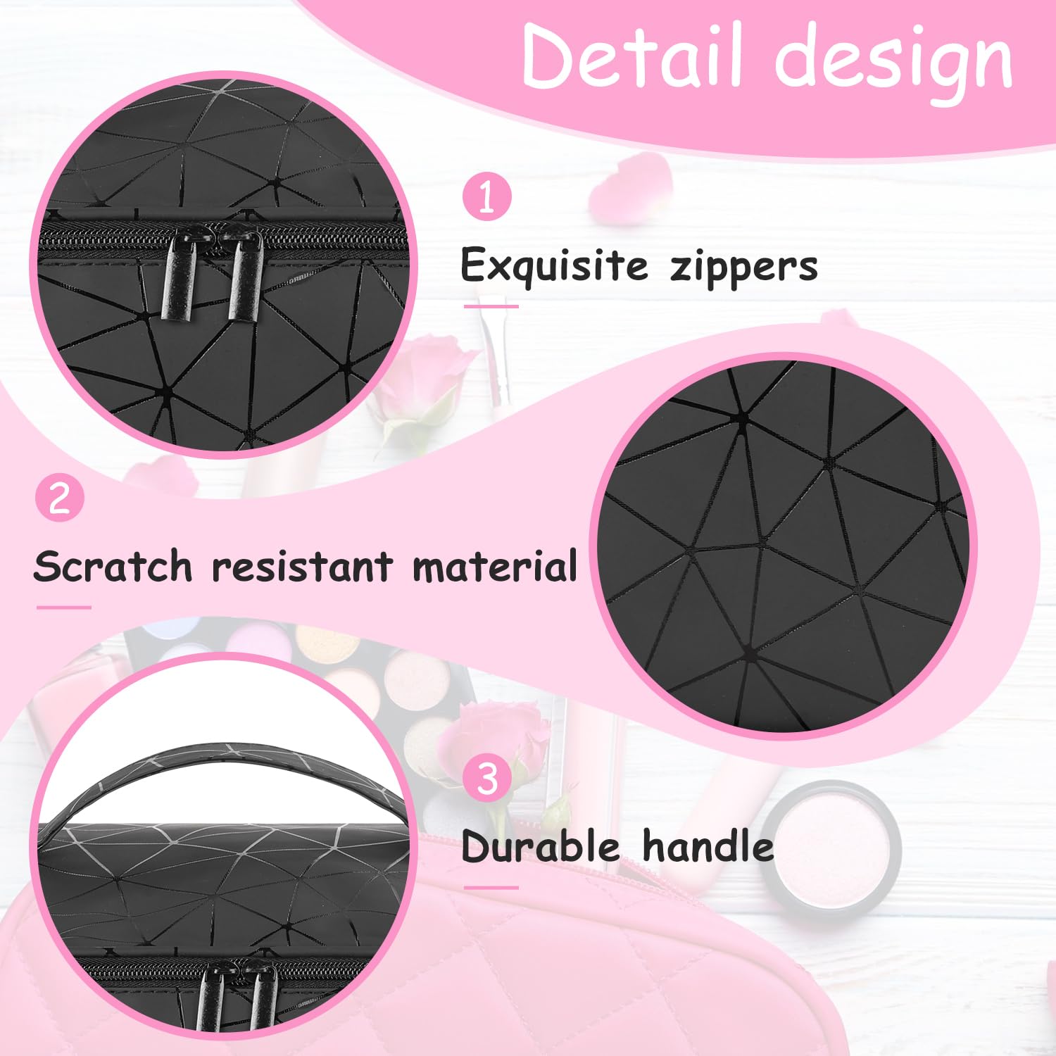 30 Bottle Nail Polish Organizer Bag with Nail Lamp - Double Layer PU Leather Travel Storage Case for Manicure Set | Portable for Salon, Home & Travel Use (Black)