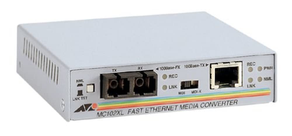 Allied Telesyn AT-MC102XL Fast Ethernet Media Converter - 10/100Mbps RJ45 to Fiber Optic Converter for High-Speed Network Connectivity | Ideal for Office, Data Center & Industrial Networking Solutions